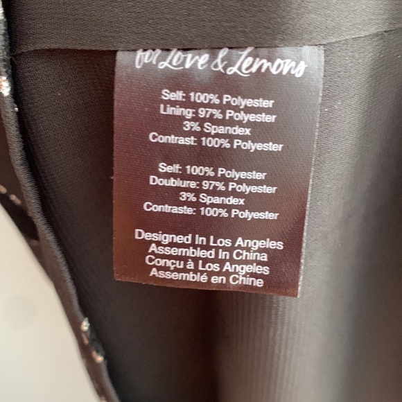 For Love & Lemons Mini Dress Off Shoulder Adella Party Dress in Black Polka Dot - Picture 12 of 13